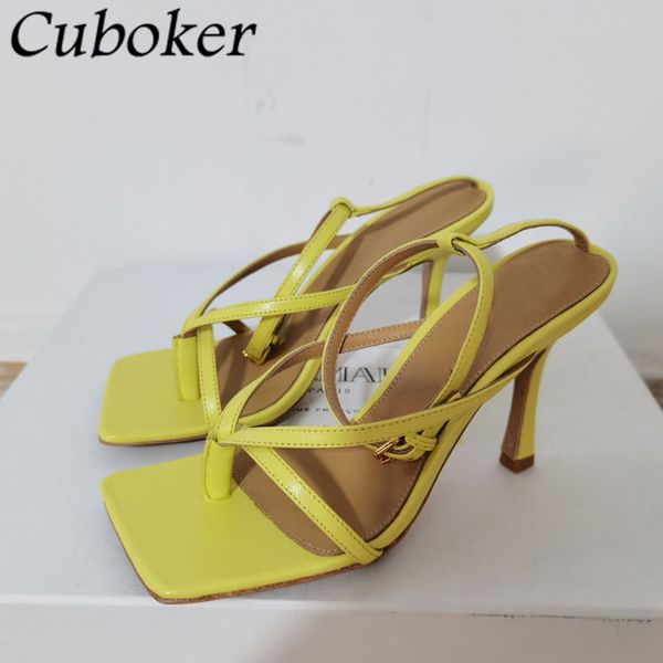 

official website 70% off outlet luxury brand sandals women high heels square toe strap flip flops ladies slides party dress runway sandalias, Black