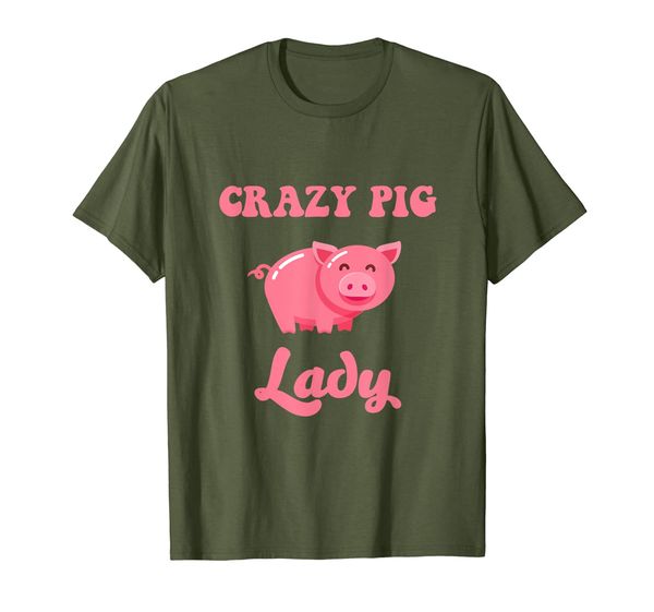 

funny pig shirt crazy pig lady cute pig lover gifts, White;black