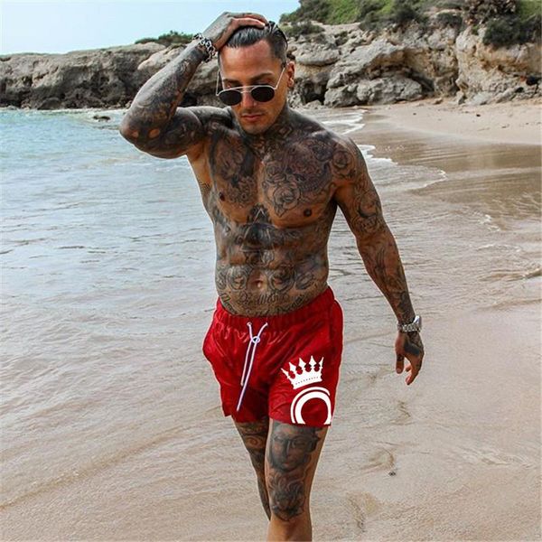 

men's swimwear 2021 mens bathing beach wear surf quick-drying sport running shorts printing swim trunks fashion pocket
