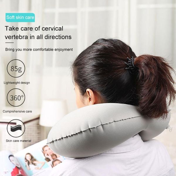 

pillow u shaped air cushion car office cervical neck support travel portable camping head rest bedding sleeping self inflatable