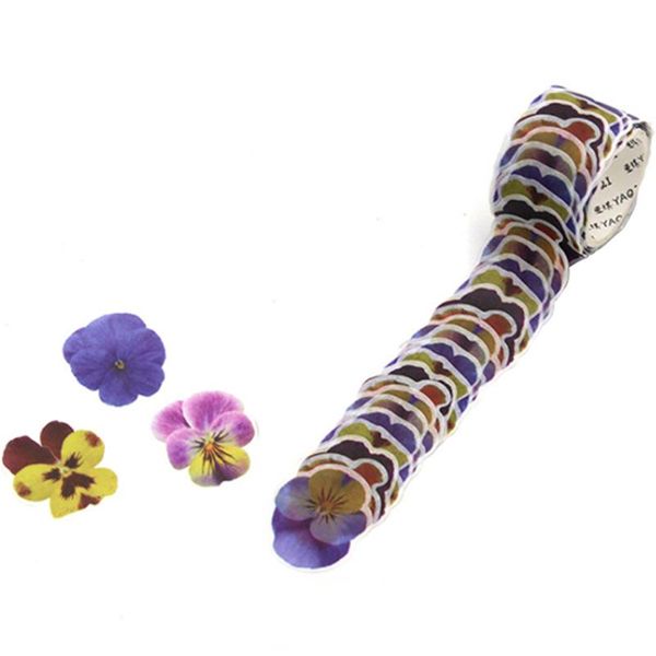 

gift wrap 200pcs/roll flower petal washi tape diy dairy home student stationery multifunction school bottle journal masking gifts