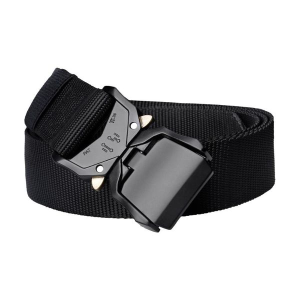 

belts 3.8cm double quick release aluminum alloy buckle nylon belt men's outdoor tactical, Black;brown