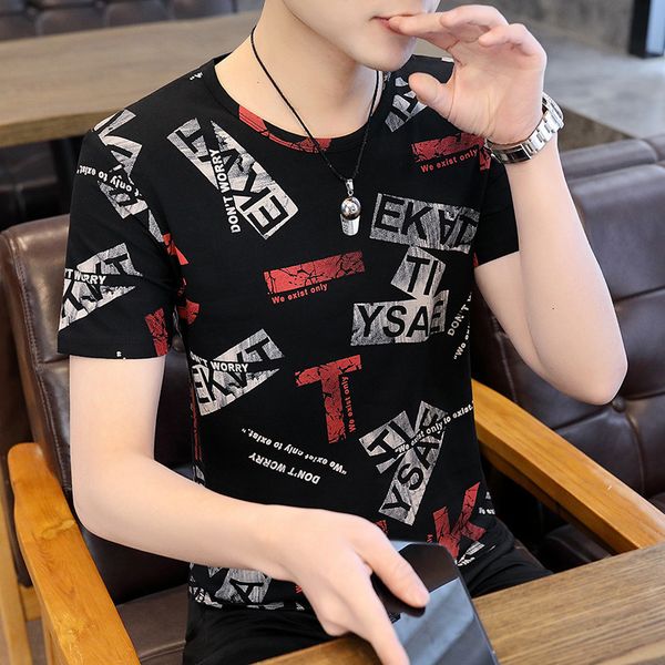 

cake men's t-shirt 2021 summer new trend casual versatile handsome, White;black