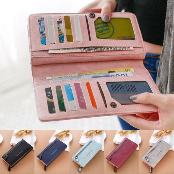 

wallets fashion women wallet leather clutch card holder purse lady long, Red;black
