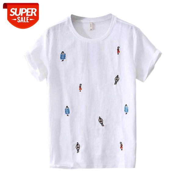 

mens graphic tees summer short sleeve cotton linen splice t shirt o-neck casual cartoon tshirts male print clothing #vr72, White;black