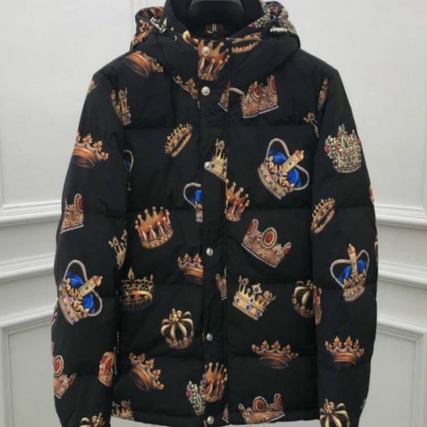 

2021 winter of luxury new fashion designer crown printing down with hoodie man jacket famous clothing retro8z1w, Black