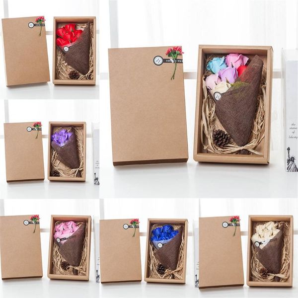 

decorative flowers & wreaths happy valentine's day series diy soap flower gift rose box bouquet wedding home festival petal handmade