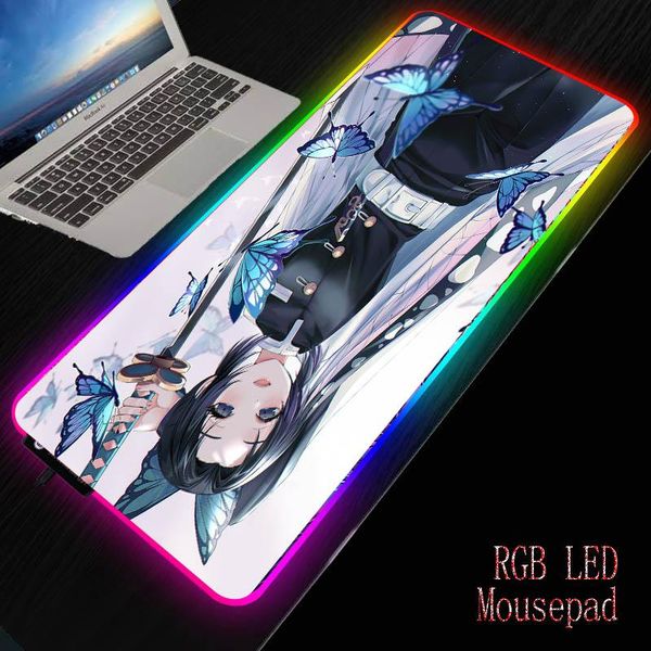 

mouse pads & wrist rests mrg anime kimetsu no yaiba large computer keyboard mat rgb led glowing pad gamer size 90x40/30x80cm gaming mousepad