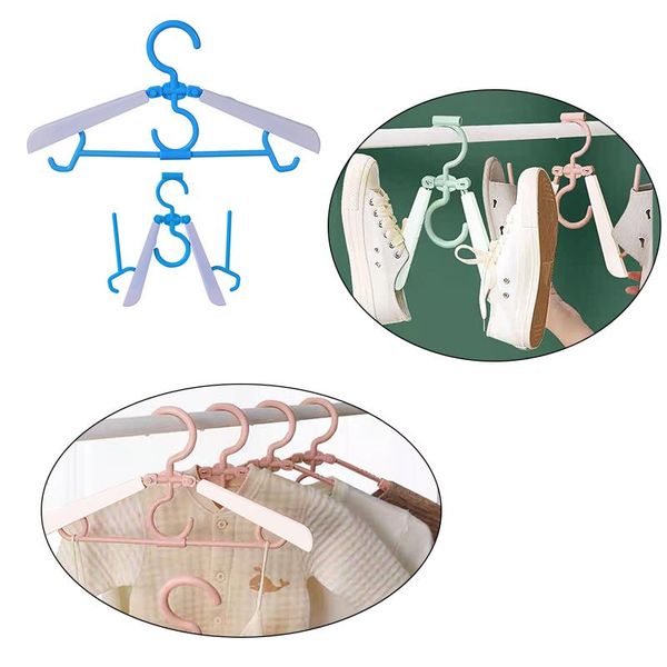 

clothing & wardrobe storage adjustable nursery non-slip and retractable clothes hangers magic folding into shoe hanger