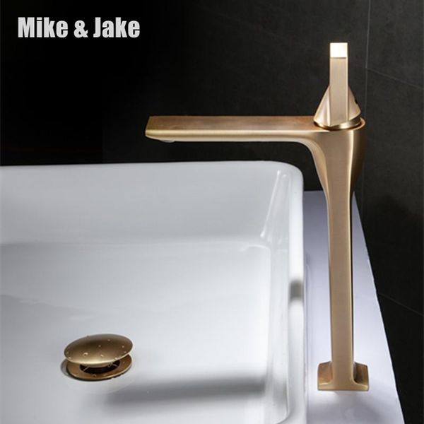 

bathroom sink faucets brush gold deck mounted basin faucet single handle water tap cold and mixer mj1107