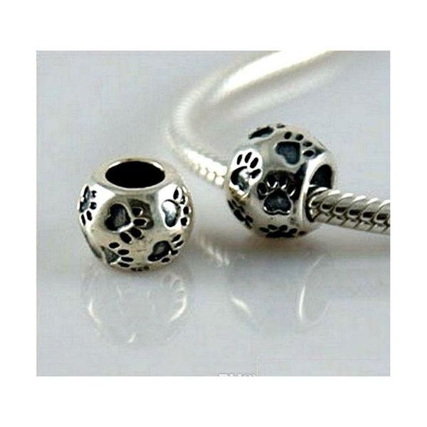 

sell 100pcs ancient silver dog paws print spacer paw cat solid jllydr carshop2006, Bronze;silver