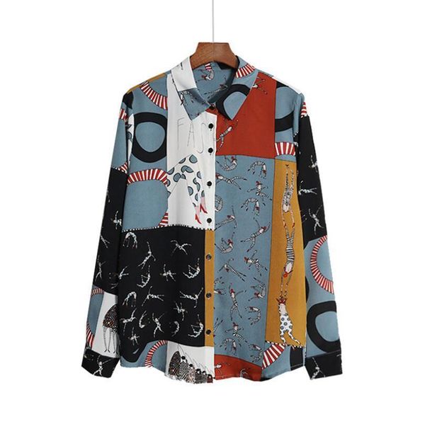 

2021 spring summer ice silk women blouses chiffon shirts streetwear fashion brand design casual shirts, White