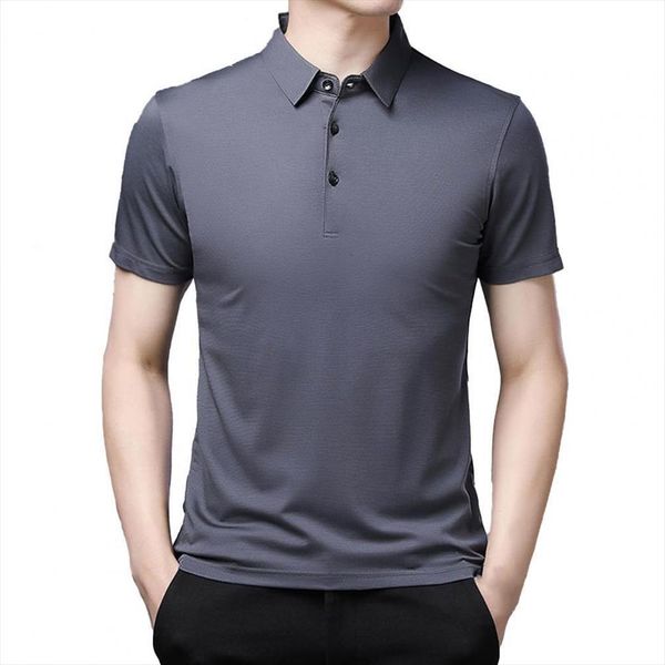 

80% sales shirt solid men polo color short sleeve summer lapel buttons for dating, White;black