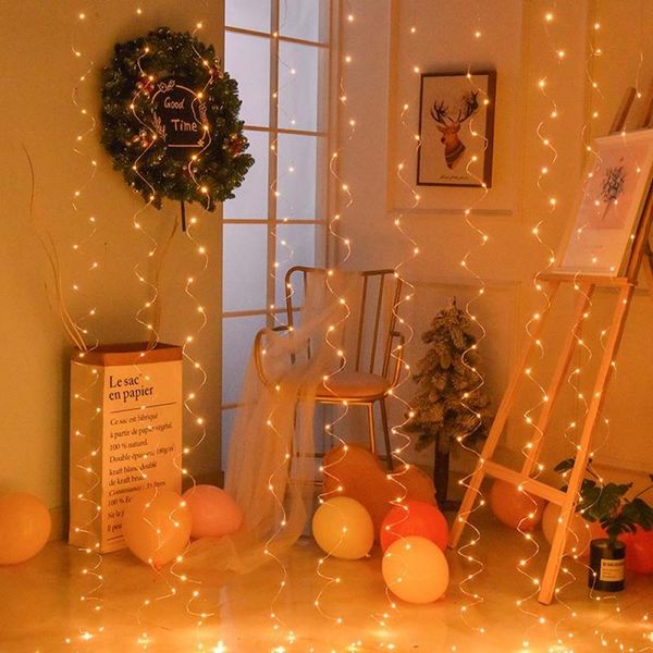 

3*3 meters 300 curtain lamp 8 mode usb remote control led lamp string
