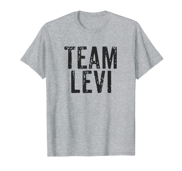 

Team Levi Black Distressed Vintage Design Baseball Football T-Shirt, White;black