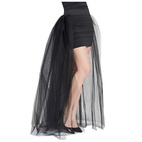 

skirts trendy black white ruffles tulle wrap sash bow tiered long skirt women bridal over-skirt faldas mujer#0318g30