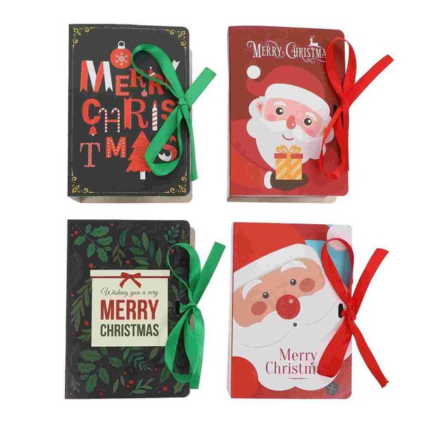 

gift wrap 4pcs creative book-shape candy packing cases christmas boxes (red green)