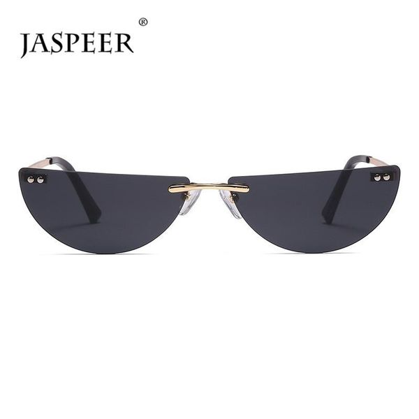 

sunglasses jaspeer semicircle rimless women classical simple sun glasses uv400 driving decoration eyewear, White;black