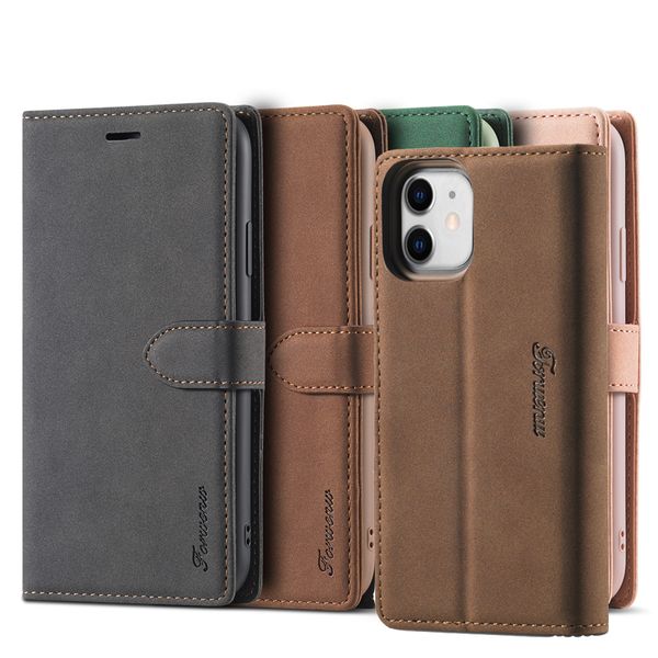 

with magnetic button leather cases flip wallet card stand slots phone bag cover case for iphone 12 mini 11 pro x xs xr 6 6s 8 7 plus max