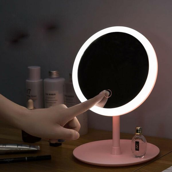 

mirrors folding magnifying lighted makeup mirror led vanity travel compact usb charging cosmetic table lamp