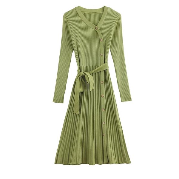 

casual dresses yizzhoy spring autumn office ladies vintage dress women long sleeve mid-calf v neck fashion solid single breasted, Black;gray