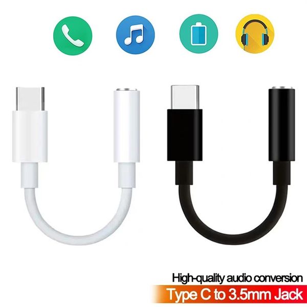 Tip-c ila 3.5mm USB-C Kulaklık Kulaklık Jak Adaptörü Dönüştürücü Kablosu Ses Aux Konektörü samsung note 10 S20 S21 xiaomi huawei