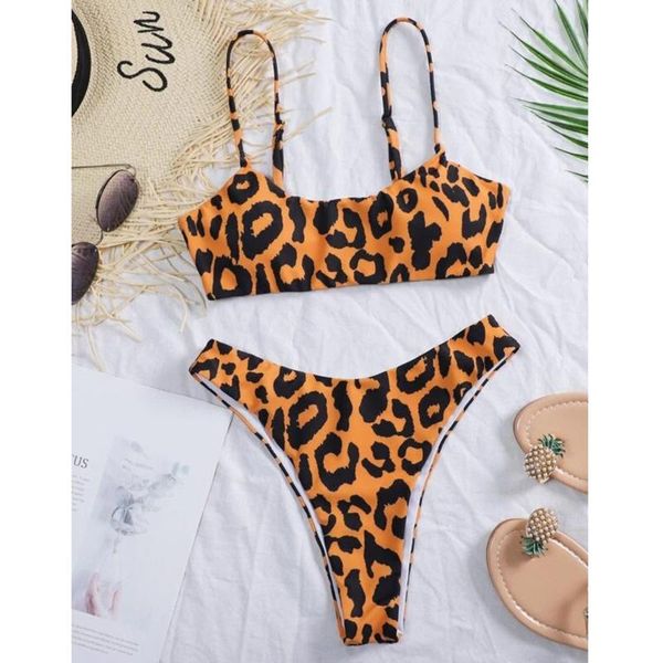 

women striped push up high cut hight waist halter bikini set two piece swimsuit