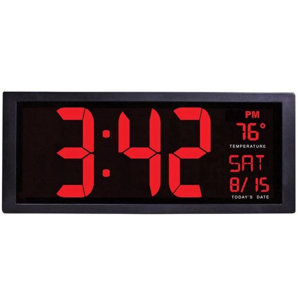

large screen big electronic wall clock deskled digital calendar clock daylight saving for kitchen mura