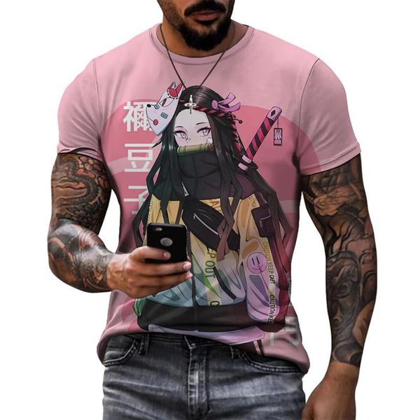 

men's t-shirts 2021 fashion 3d cartoon printing summer -selling short-sleeved round neck and women's same sports t-shirt, White;black