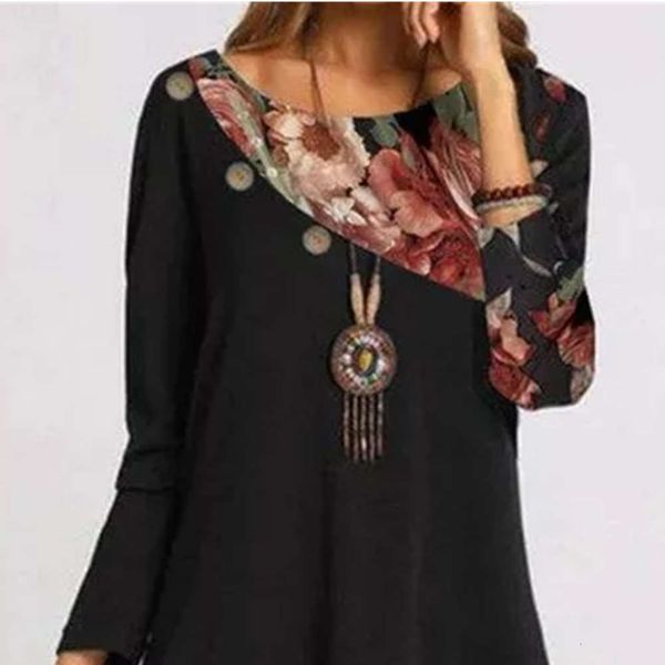 

temperament popular women's in winter 2020 chiffon print loose new size dress hot, Black;gray