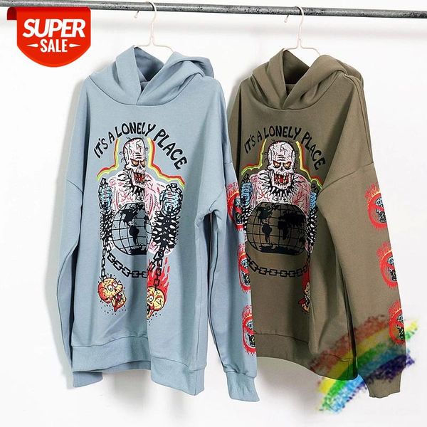 

2020fw xxxtentacion hold the gate kanye west hoodie hooded men women skull haunted house graffiti print pullover #937w, Black