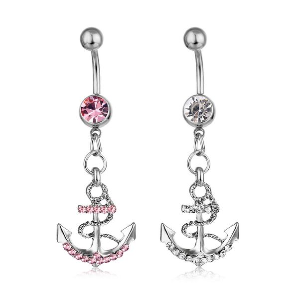 

d0438 the anchor style belly button navel rings mix colors ring body piercing jewelry, Silver