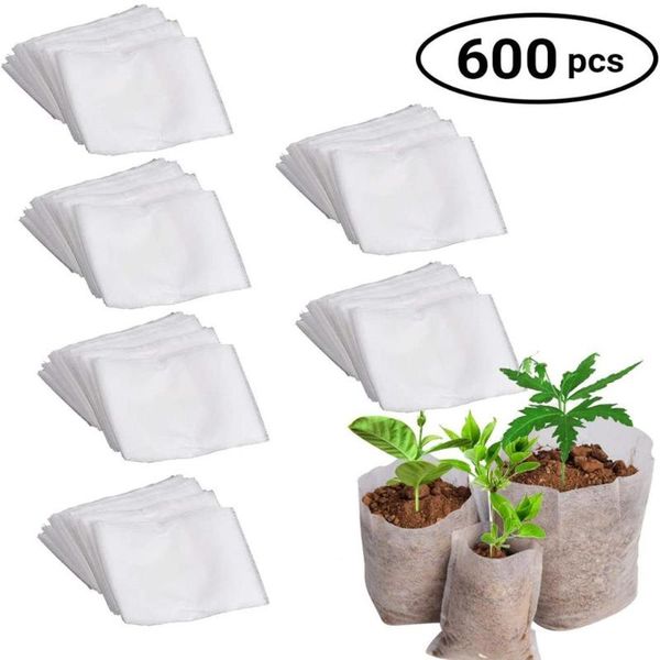 

planters & pots 600pcs seedling plants nursery bags organic biodegradable grow fabric eco-friendly ventilate growing planting 3