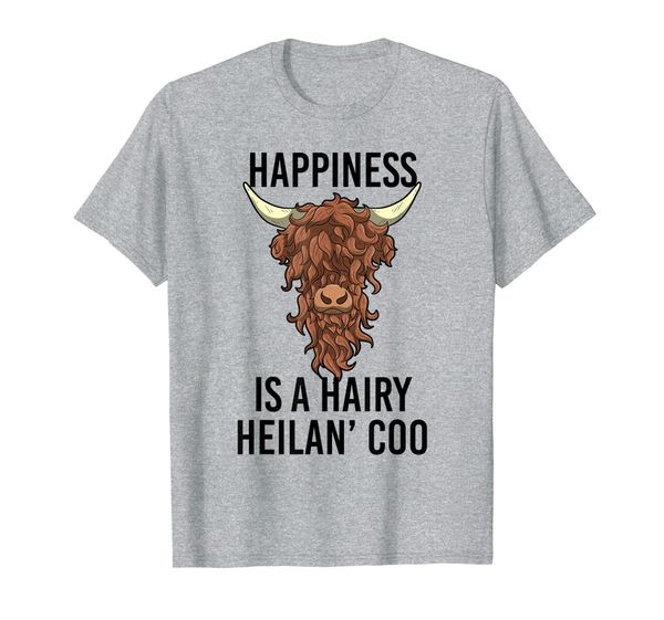 

happiness is a harry heilan' coo scottish highland cow gift, White;black