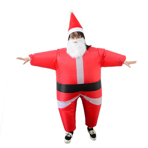 

mascot doll costume kids santa claus xmas inflatable costumes girls boys christmas cartoon mascot doll child party role play dress up outfi, Red;yellow