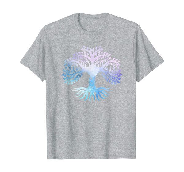 

cosmic colorful tree of life symbol spiritual yoga t shirt t-shirt, White;black