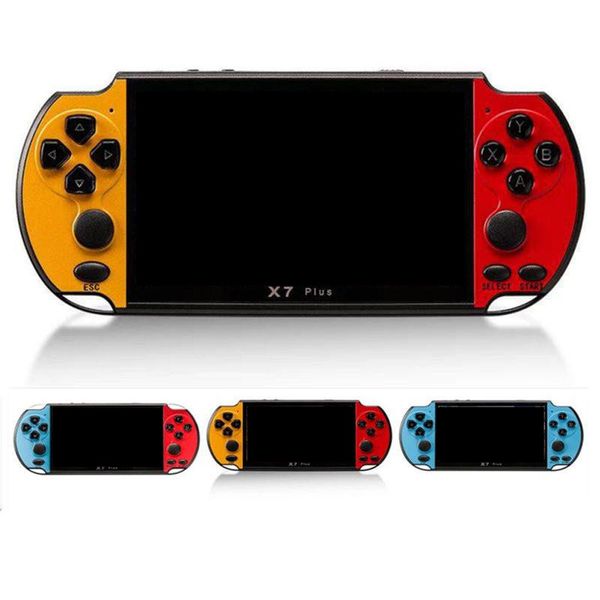 X7 Plus Console di gioco portatile retrò portatile da 5,1 pollici LCD a colori da 8 GB Lettore di videogiochi a doppio bilanciere