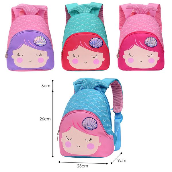 

2019 new 3d cute mermaid girls school bags sweet design kindergarten children book bag kids backpacks gift mochila infantil