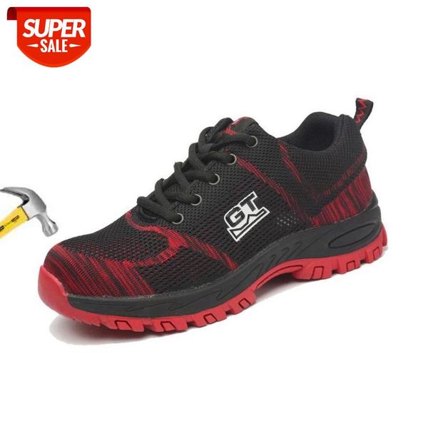 

outdoor men's breathable mesh steel toe cap work safety shoes shoes anti-smashing anti-slip steel puncture proof safety #oi5w, Black