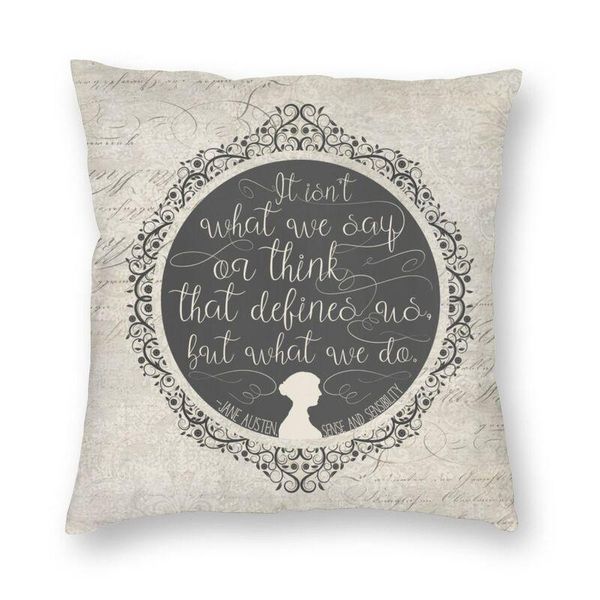 

cushion/decorative pillow sense and sensibility quote cushion cover two side print jane austen throw case for sofa cool pillowcase decoratio