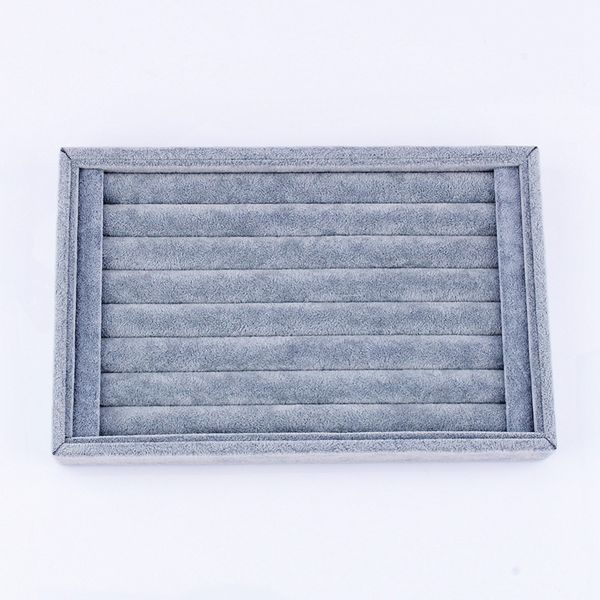 

velvet suede ring earrings organizer ear studs jewelry display stand holder rack showcase plate fashion jewelry box case casket, Black