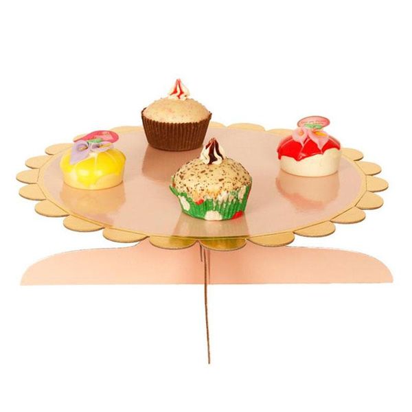 

round flower cake stand pedestal dessert holder cupcake candy display rack bakeware birthday wedding party display 3 colors