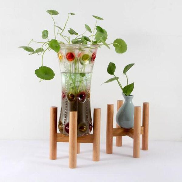 

hooks & rails wooden home plant tray flower pot rack strong standing bonsai holder stand shelf