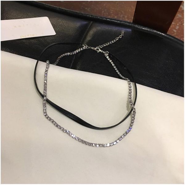 

chains modern jewelry fashion choker necklace 2021 design selling crystal pu for girl fine accessories, Silver
