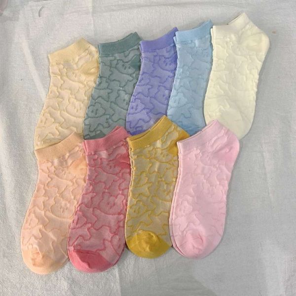 

spring and summer shallow socks cute thin pure cotton women's invisible boat, Black