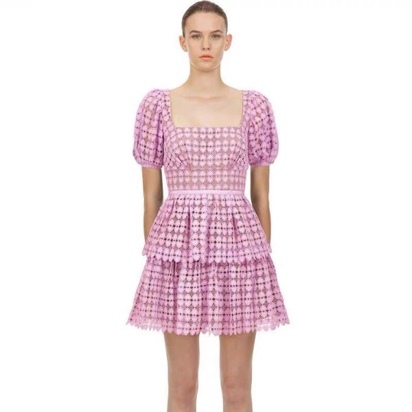 

runway women self portrait asymmetrical chic dress patchwork lace dot ladies party vestido 210525, Black;gray