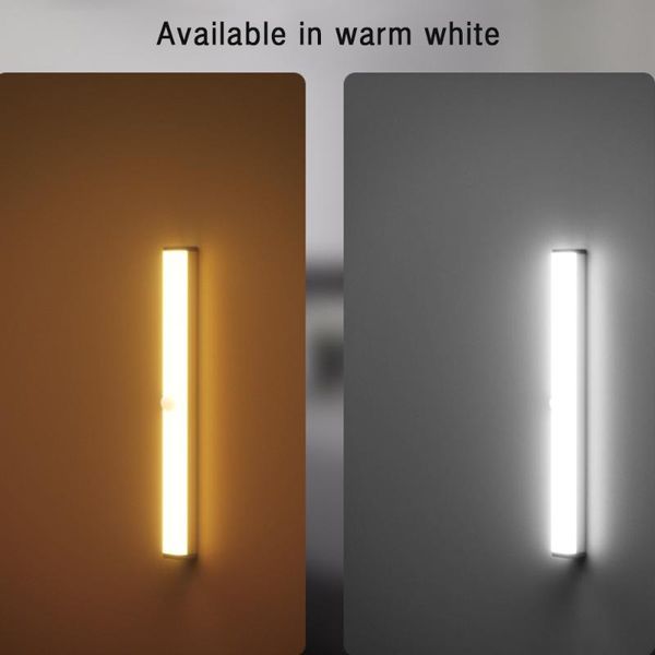 

bright induction wardrobe lamp, 2w 10led 15cm usb rechargeable cabinet light, energy-saving pir motion sensor closet light