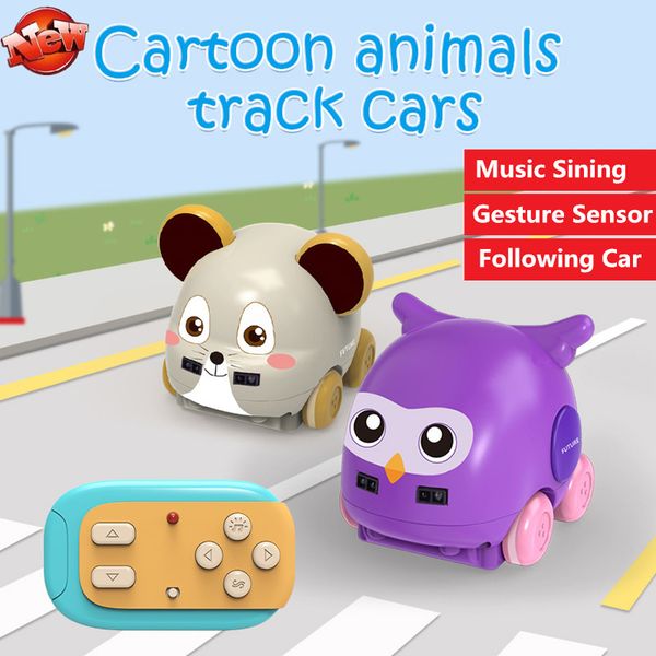 

cartoon animal car gesture sensor hand control induction following remote control car toy rc cute tracker car kid gift toy model