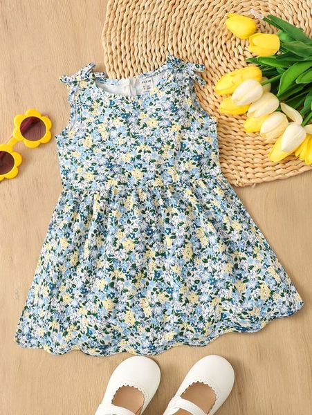 

baby ditsy floral bow detail dress she, Red;yellow