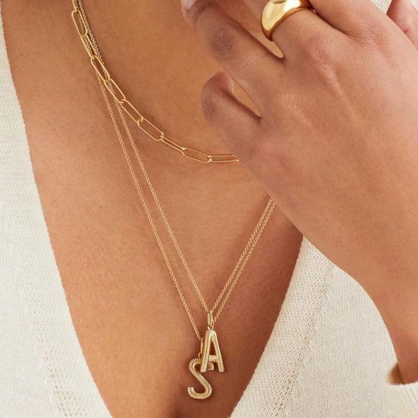 

chains ins trend initial alphabet pendant necklace jewelry for women metal gold plated sell, Silver
